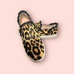 Kate Spade Leopard Print Slip-On Sneakers with ruffle detail sz 7.5